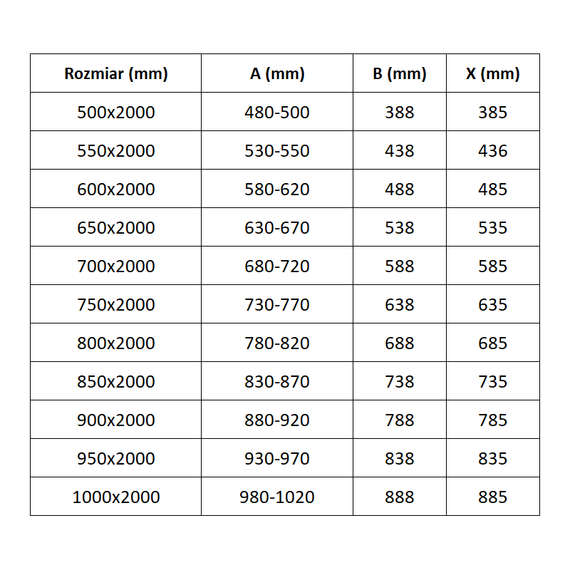 Mexen Exo hinged shower door 55 cm, transparent, chrome - 817-055-000-01-00