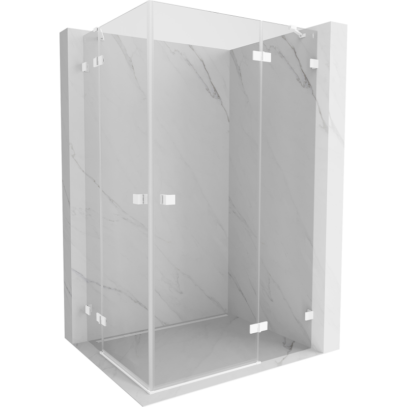 Mexen Lunar Duo right hinge shower cabin 85 x 70 cm, transparent, white - 834-085P-070L-20-00