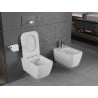 Mexen Stella Rimless toilet bowl with a slim soft close toilet seat, Thermosetting polymer, White - 30680900
