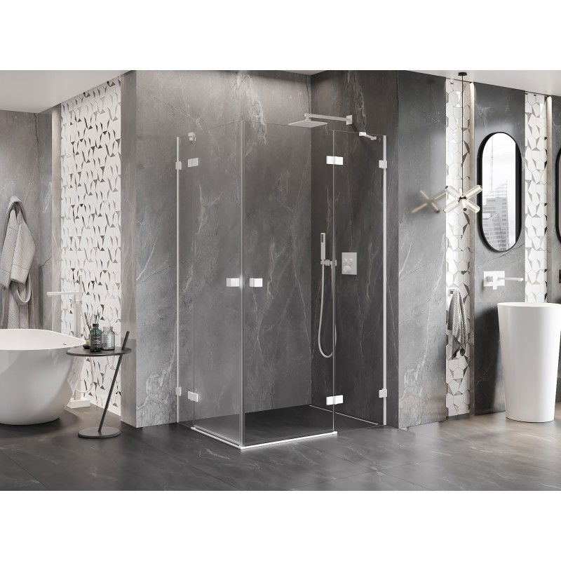 Mexen Lunar Duo shower cabin hinged right 105 x 70 cm, transparent, white - 834-105P-070L-20-00