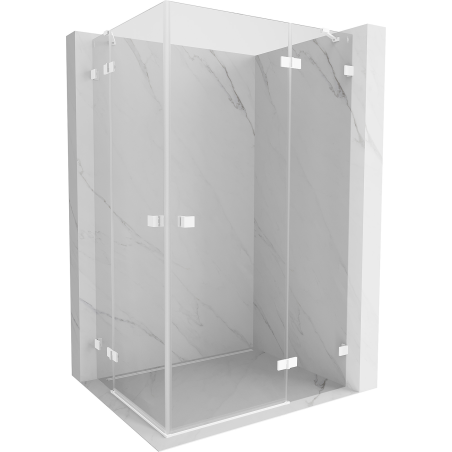 Mexen Lunar Duo shower cabin with right-hinged door 105 x 80 cm, transparent, white - 834-105P-080L-20-00