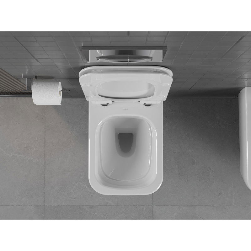 Mexen Stella Rimless WC Bowl with Soft-Close Slim Seat, Duroplast, High Gloss White - 30680800