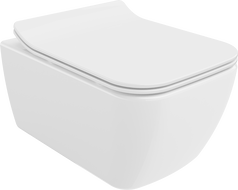 Mexen Stella Rimless WC Bowl with Soft-Close Slim Seat, Duroplast, High Gloss White - 30680800