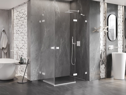Mexen Lunar Duo hinged shower cabin right 105 x 100 cm, transparent, white - 834-105P-100L-20-00