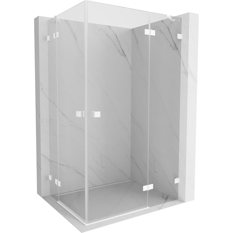 Mexen Lunar Duo right swing shower cabin 120 x 80 cm, transparent, white - 834-120P-080L-20-00