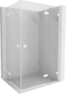 Mexen Lunar Duo right swing shower cabin 120 x 80 cm, transparent, white - 834-120P-080L-20-00