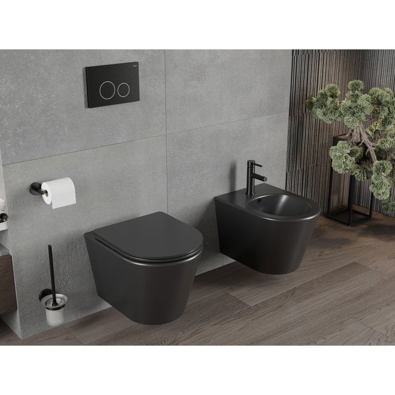 Mexen Rico Rimless WC Bowl, Matte Black - 3372XX85