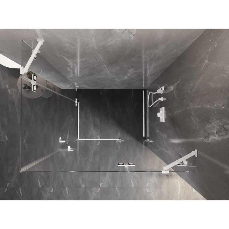 Mexen Lunar Duo shower enclosure hinged right 120 x 110 cm, transparent, white - 834-120P-110L-20-00