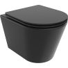 Mexen Rico Rimless Toilet Bowl with Soft-Close Slim Seat, Duroplast, Matte Black - 30721085
