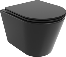 Mexen Rico Rimless Toilet Bowl with Soft-Close Slim Seat, Duroplast, Matte Black - 30721085
