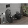 Mexen Rico Rimless toilet bowl with a slim soft close toilet seat, Thermosetting polymer, Black matt - 30721085