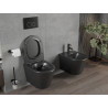 Mexen Rico Rimless Toilet Bowl with Soft-Close Slim Seat, Duroplast, Matte Black - 30721085