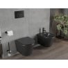 Mexen Rico Rimless toilet bowl with a slim soft close toilet seat, Thermosetting polymer, Black matt - 30721085