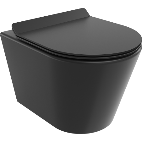 Mexen Rico Rimless WC bowl with slim soft-close seat, duroplast, black matte - 30720185