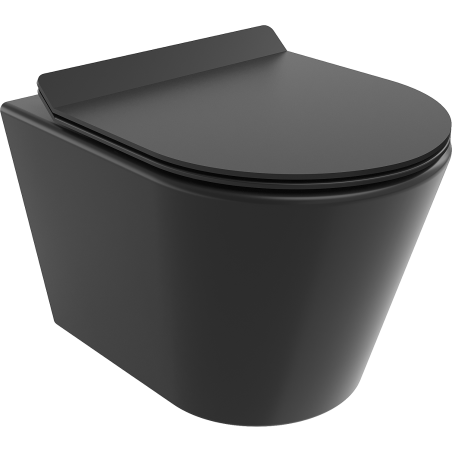 Mexen Rico Rimless WC Bowl with Soft-Close Slim Seat, Duroplast, Matte Black - 30720185