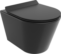 Mexen Rico Rimless toilet bowl with a slim soft close toilet seat, Thermosetting polymer, Black matt - 30720185
