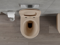 Mexen Rico Rimless toilet bowl with a slim soft close toilet seat, duroplast, Cappucino matt - 30724064