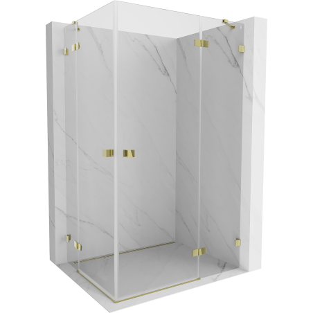 Mexen Lunar Duo right-hinged shower cabin 95 x 75 cm, transparent, gold - 834-095P-075L-50-00