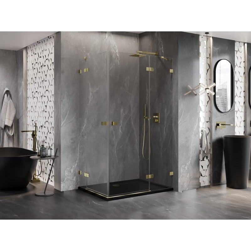 Mexen Lunar Duo shower cabin hinged right 95 x 85 cm, transparent, gold - 834-095P-085L-50-00