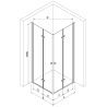 Mexen Lima Duo Folding Shower Cabin 70 x 70 cm, Transparent, Chrome + Flat Shower Tray - 856-070-070-01-02-4010