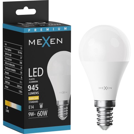 Mexen Nova LED bulb E14, G45, 9W, Warm - 3000K, 945 lm - L101-E14-0930-01
