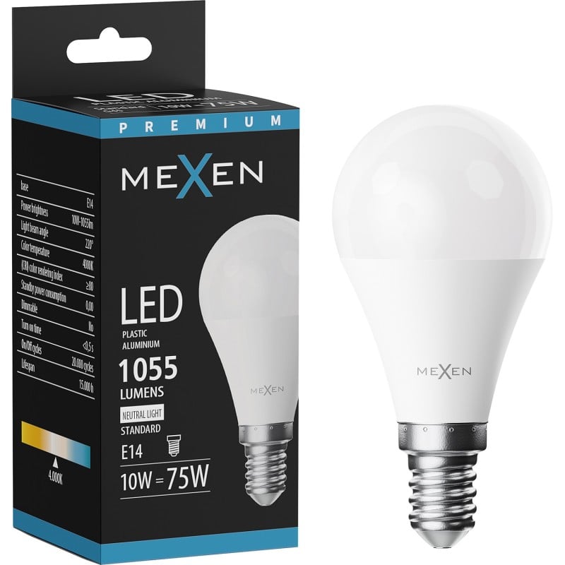 Mexen Nova LED Bulb E14, G45, 10W, Neutral - 4000K, 1055 lm - L101-E14-1040-01