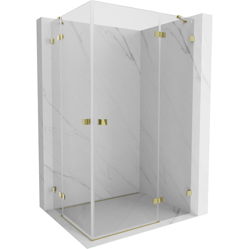 Mexen Lunar Duo right-hinged shower cabin 115 x 70 cm, transparent, gold - 834-115P-070L-50-00