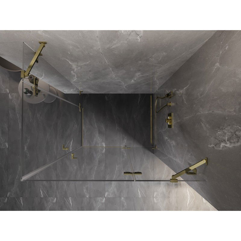 Mexen Lunar Duo right-opening shower cabin 120 x 100 cm, transparent, gold - 834-120P-100L-50-00