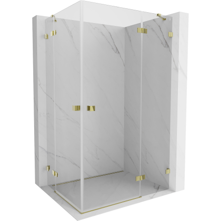 Mexen Lunar Duo right-opening shower cabin 120 x 100 cm, transparent, gold - 834-120P-100L-50-00