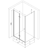 Mexen Lima folding shower enclosure 90 x 120 cm, graphite, chrome + Flat shower tray, white - 856-090-120-01-40-4010