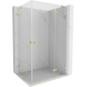 Mexen Lunar Duo shower cabin hinged right 110 x 70 cm, transparent, brushed gold - 834-110P-070L-55-00
