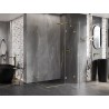 Mexen Lunar Duo Shower Enclosure Pivot Right 110 x 105 cm, Transparent, Brushed Gold - 834-110P-105L-55-00