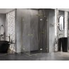 Mexen Lunar Duo Shower Enclosure Pivot Right 110 x 105 cm, Transparent, Brushed Gold - 834-110P-105L-55-00