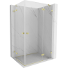 Mexen Lunar Duo Shower Enclosure Pivot Right 110 x 105 cm, Transparent, Brushed Gold - 834-110P-105L-55-00