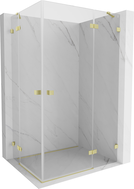 Mexen Lunar Duo Shower Enclosure Pivot Right 110 x 105 cm, Transparent, Brushed Gold - 834-110P-105L-55-00