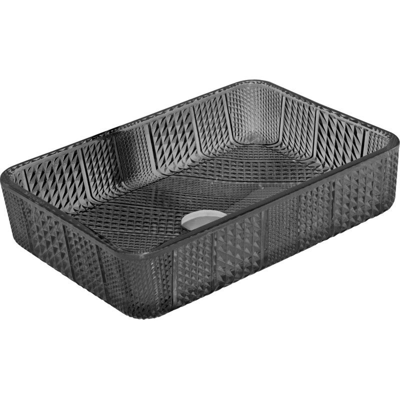 Mexen Akra glass worktop washbasin 46 x 33 cm, Black - 24024670