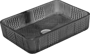 Mexen Akra glass worktop washbasin 46 x 33 cm, Black - 24024670