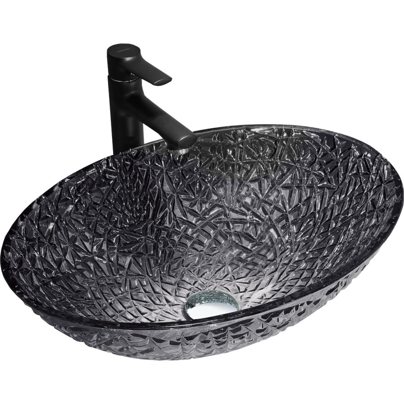 Mexen Goa glass countertop washbasin 50 x 36 cm, black - 24085070