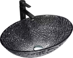 Mexen Goa glass countertop washbasin 50 x 36 cm, black - 24085070