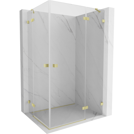 Mexen Lunar Duo Right Hinged Shower Cabin 120 x 105 cm, Transparent, Brushed Gold - 834-120P-105L-55-00