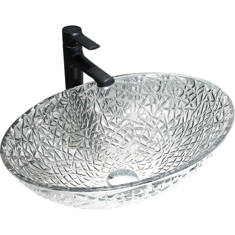 Mexen Goa glass countertop washbasin 50 x 36 cm, transparent - 24085000