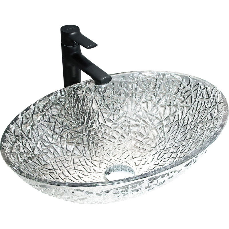 Mexen Goa glass worktop washbasin 50 x 36 cm, transparent - 24085000
