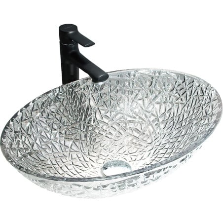Mexen Goa glass countertop washbasin 50 x 36 cm, transparent - 24085000