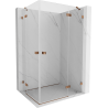 Mexen Lunar Duo shower cabin hinged right 90 x 75 cm, transparent, rose gold - 834-090P-075L-60-00