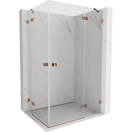 Mexen Lunar Duo Right Hinged Shower Cabin 110 x 100 cm, Transparent, Rose Gold - 834-110P-100L-60-00
