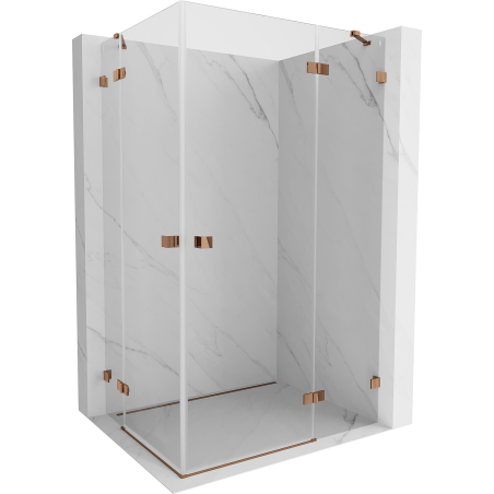 Mexen Lunar Duo right hinged shower cabin 115 x 105 cm, transparent, pink gold - 834-115P-105L-60-00