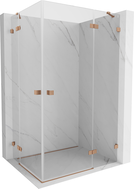 Mexen Lunar Duo Shower Enclosure Hinged Right 115 x 70 cm, Transparent, Brushed Copper - 834-115P-070L-65-00
