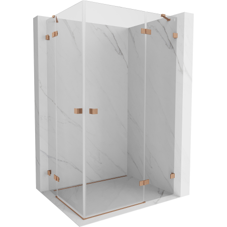 Mexen Lunar Duo right-hinged shower cabin 115 x 75 cm, transparent, brushed copper - 834-115P-075L-65-00