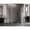 Mexen Lunar Duo right-hinged shower cabin 120 x 85 cm, transparent, brushed copper - 834-120P-085L-65-00
