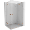 Mexen Lunar Duo shower enclosure hinged right 120 x 90 cm, transparent, brushed copper - 834-120P-090L-65-00